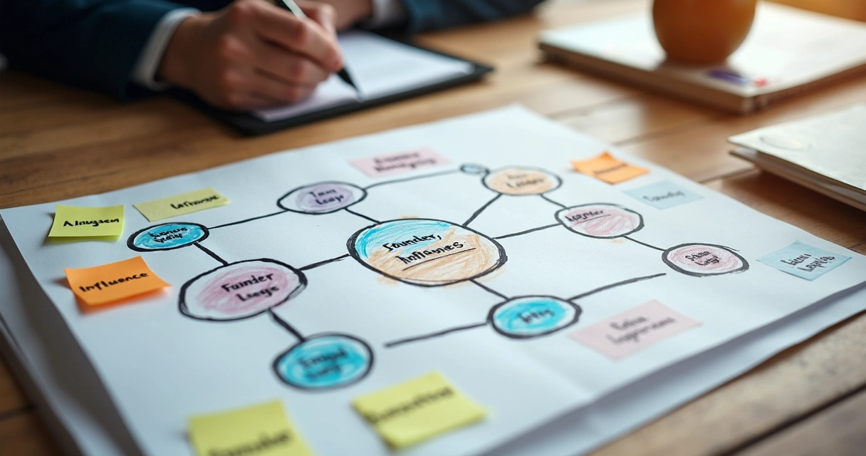 Diagrama de relaciones familiares y flujos de influencia