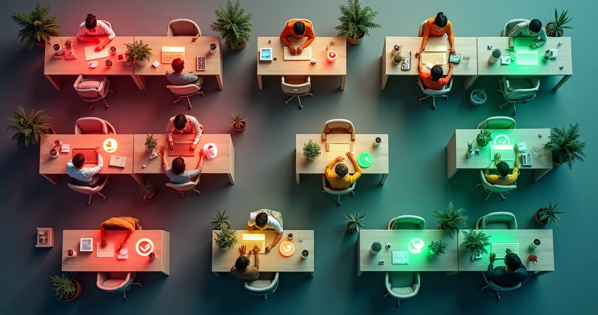 Mapa visual dos riscos psicossociais em setor empresarial 