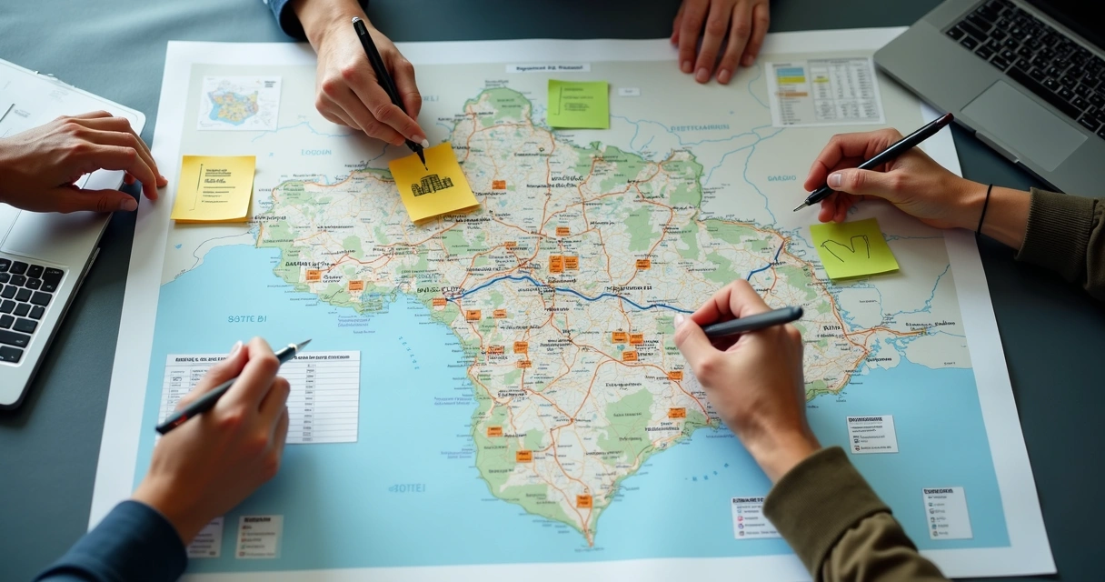 Mapa do RN com camadas de municípios e serviços públicos. 