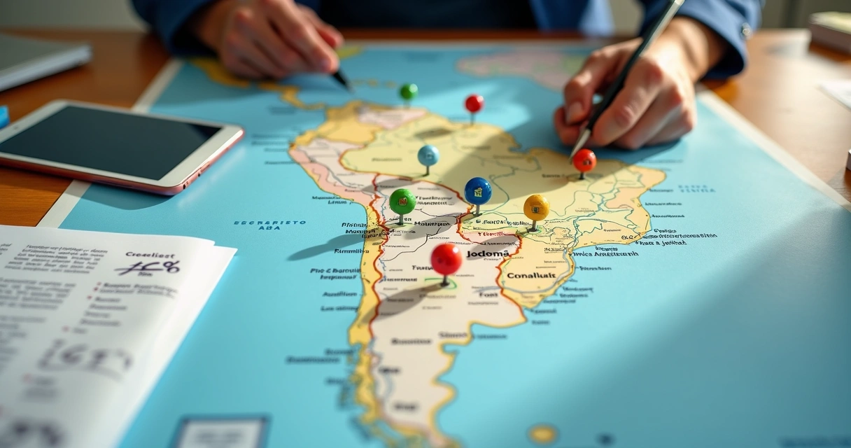 Mapa do RN com marcações de imóveis em leilão e cidade de Natal em destaque 
