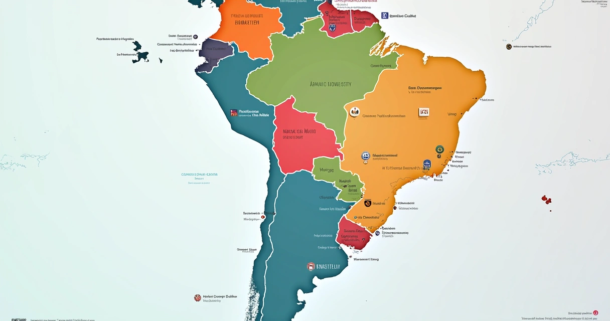 Ilustração do mapa do Brasil dividido por setores de mídia em 2026 