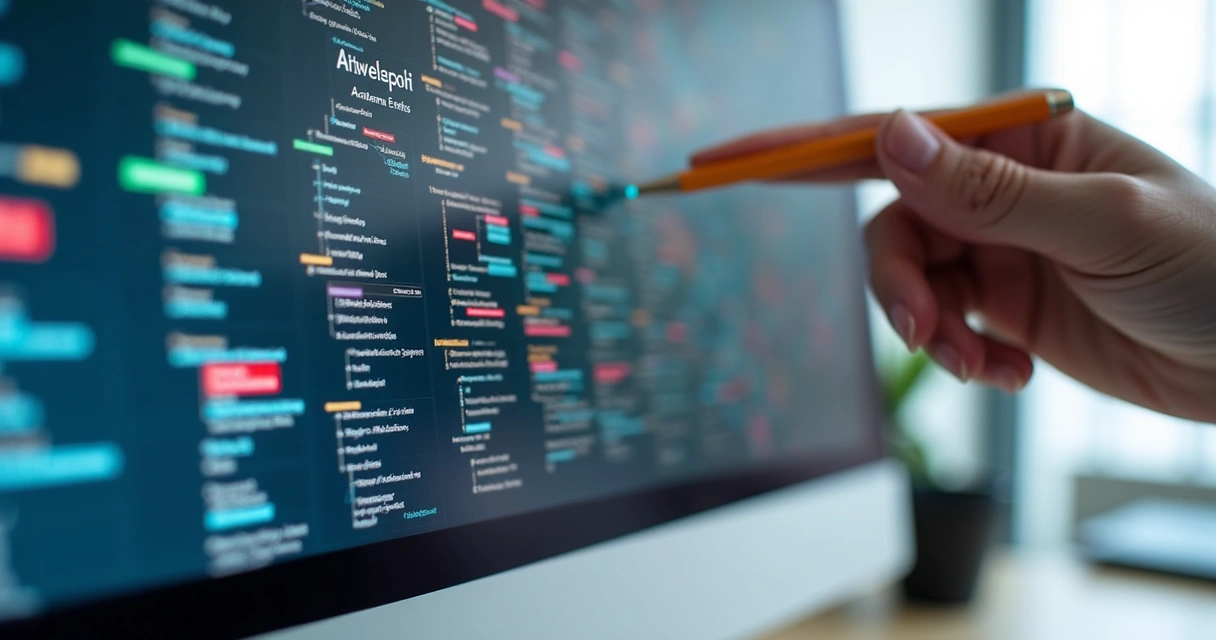 Mapa temático de artigos em tela digital 