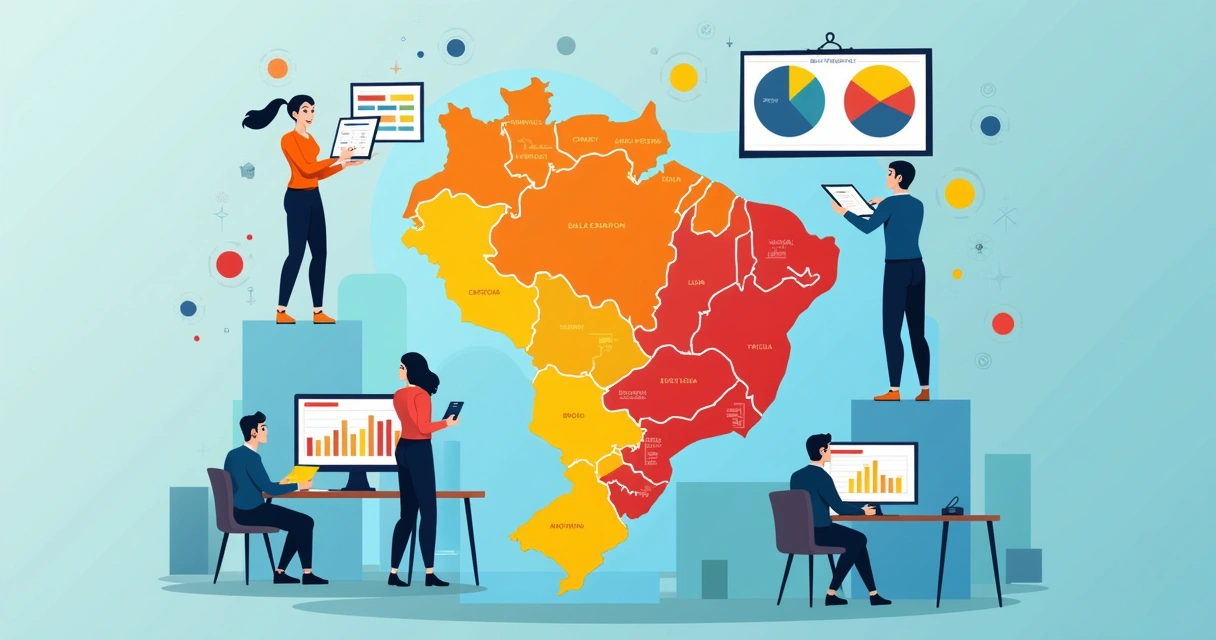 Mapa temático mostrando tendências eleitorais no Brasil 