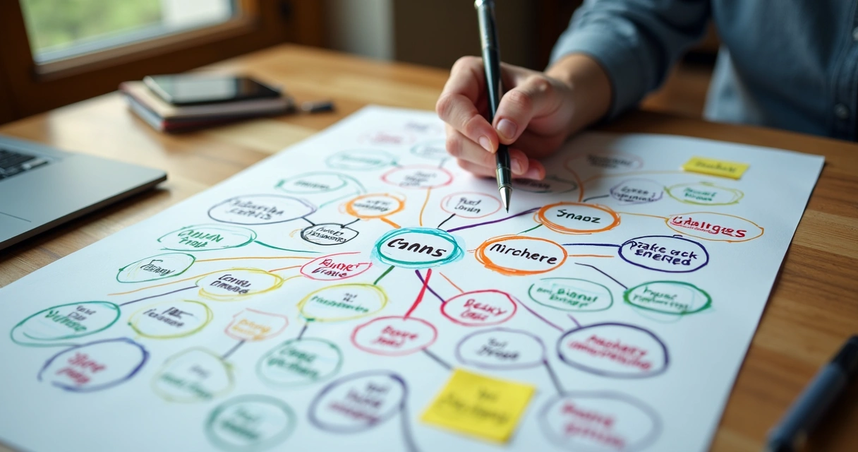 Mapa com conexões entre pessoas simbolizando vínculos familiares. 