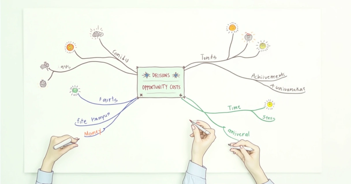 Mapa mental de custos e escolhas de empreendedor 