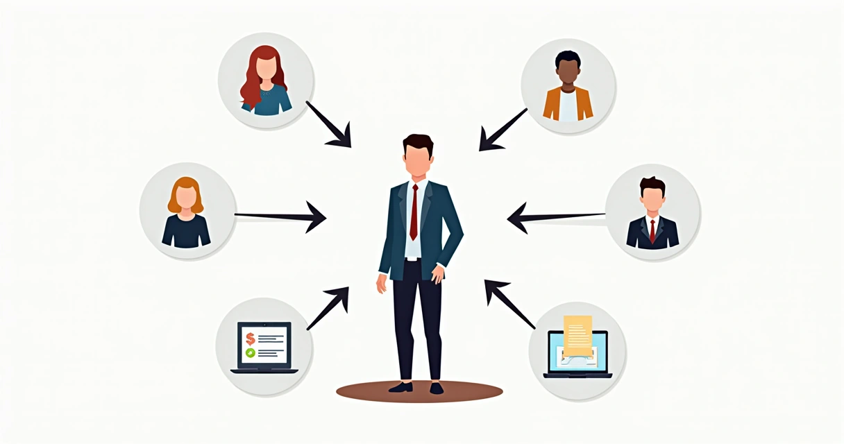 Fluxograma mostrando diversas decisões da empresa centralizadas no dono 