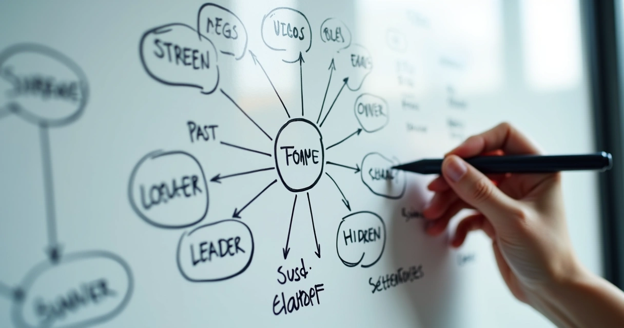 Hand drawing a loyalty mapping diagram on a whiteboard 