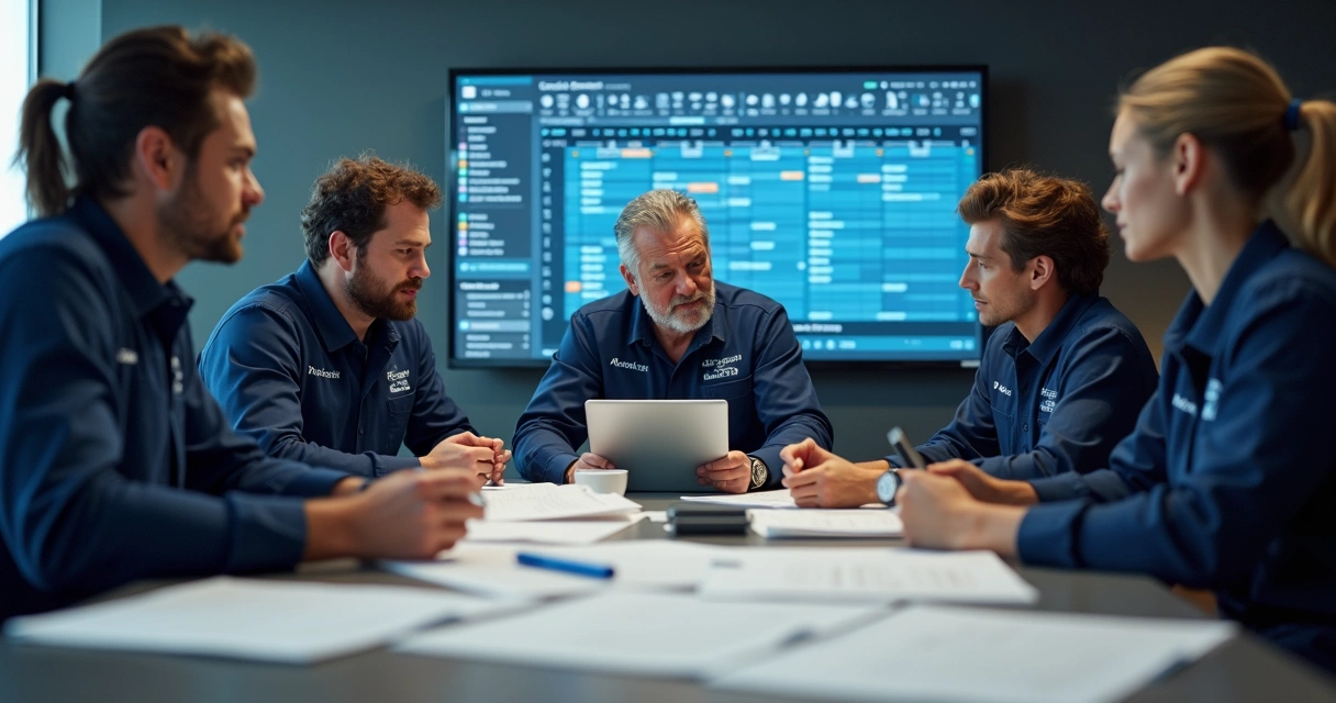 Equipe da MaqLav em reunião sobre atendimento técnico 