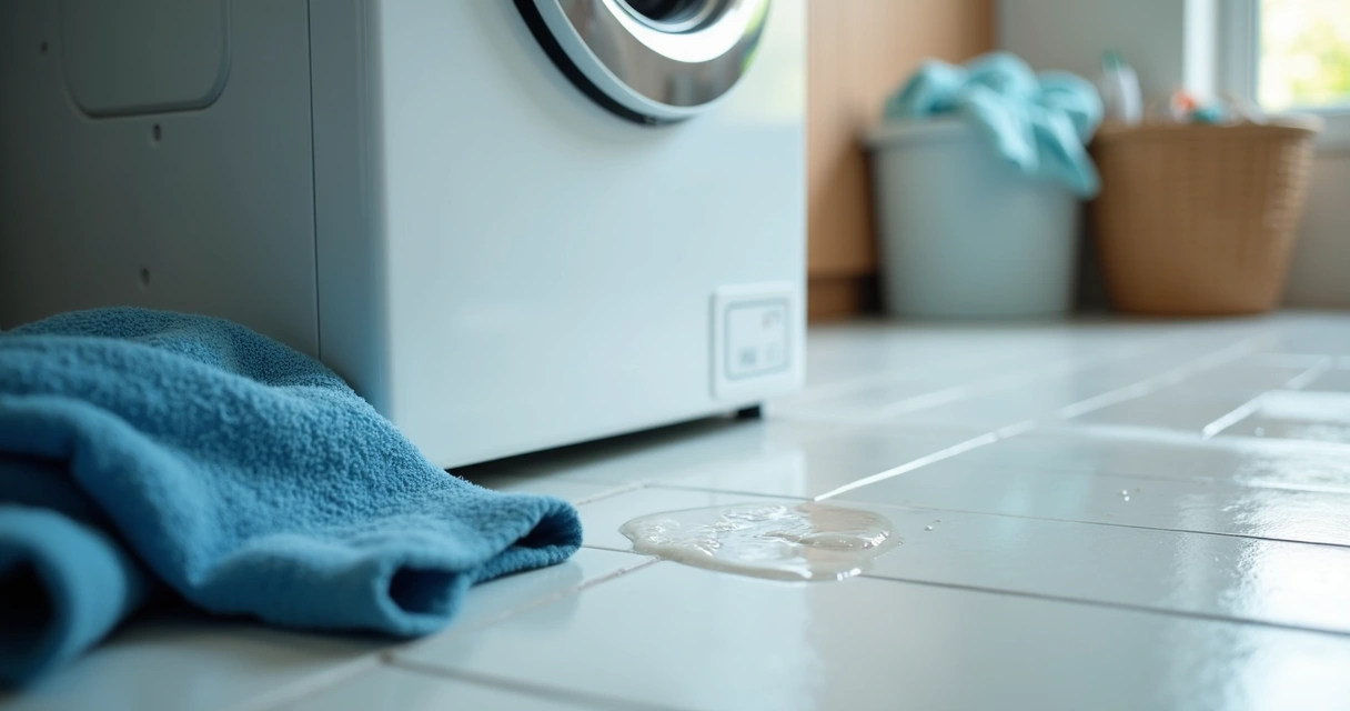 Vazamento de água embaixo de máquina de lavar roupas 