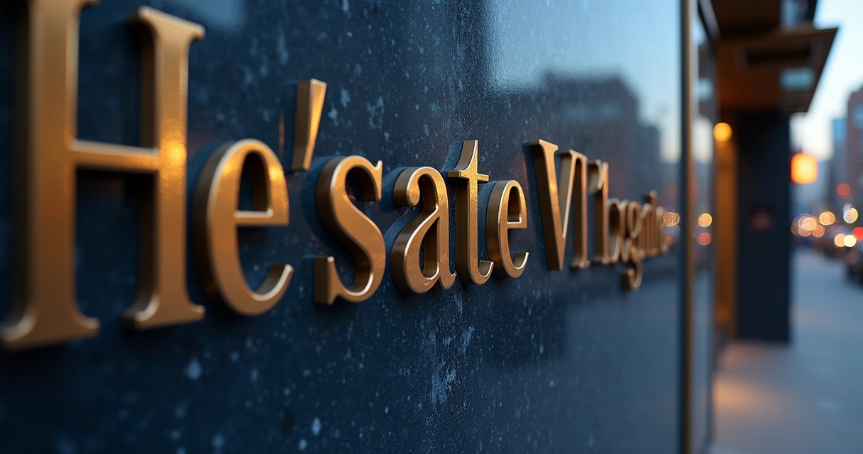 Logotipo clássico impresso em fachada de prédio sofisticado 