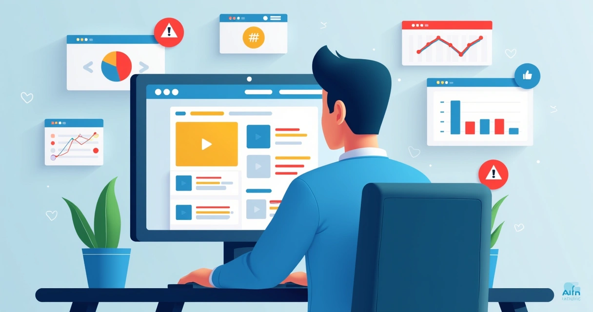 Pessoa monitorando redes sociais no computador