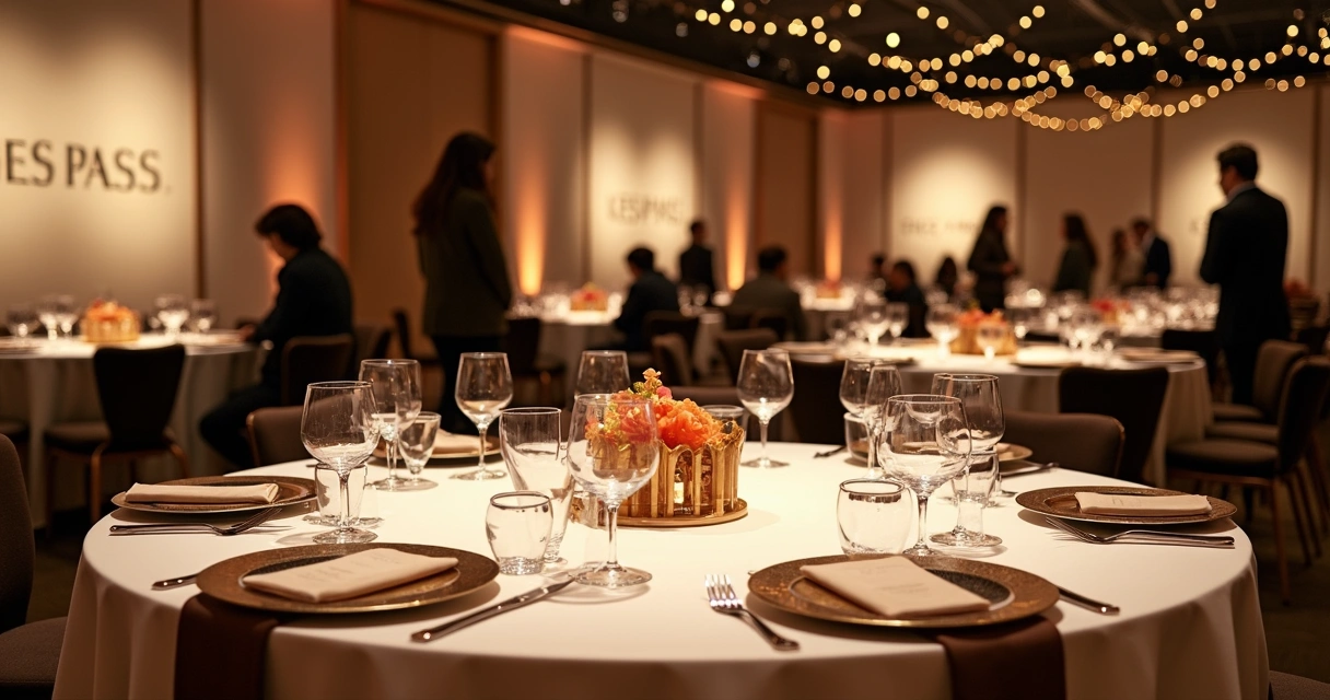 Montagem de evento de marca premium com decoração sofisticada 