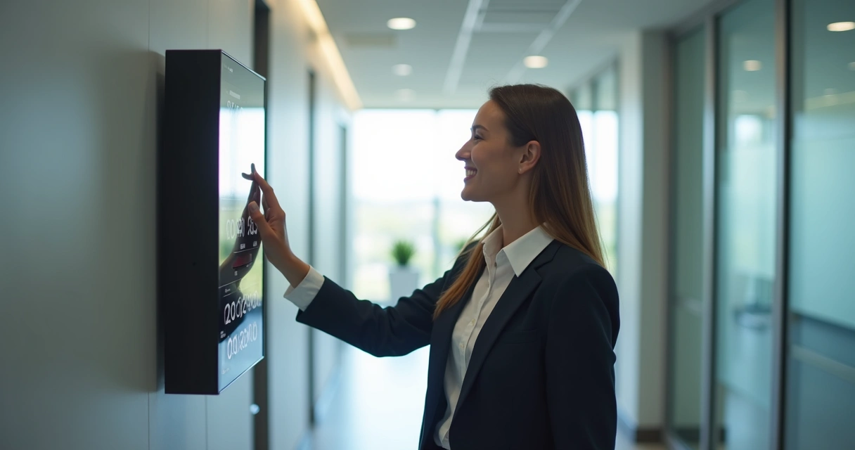 Funcionário marcando ponto em equipamento eletrônico 