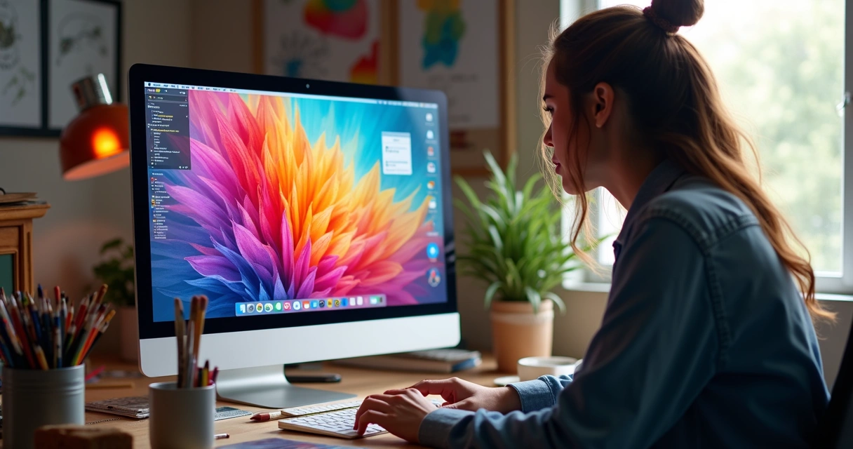 Artista digital compartilhando trabalho criativo nas redes sociais 