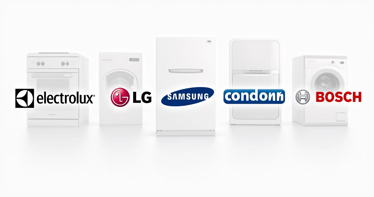 Diferentes logotipos de marcas famosas de eletrodomésticos 