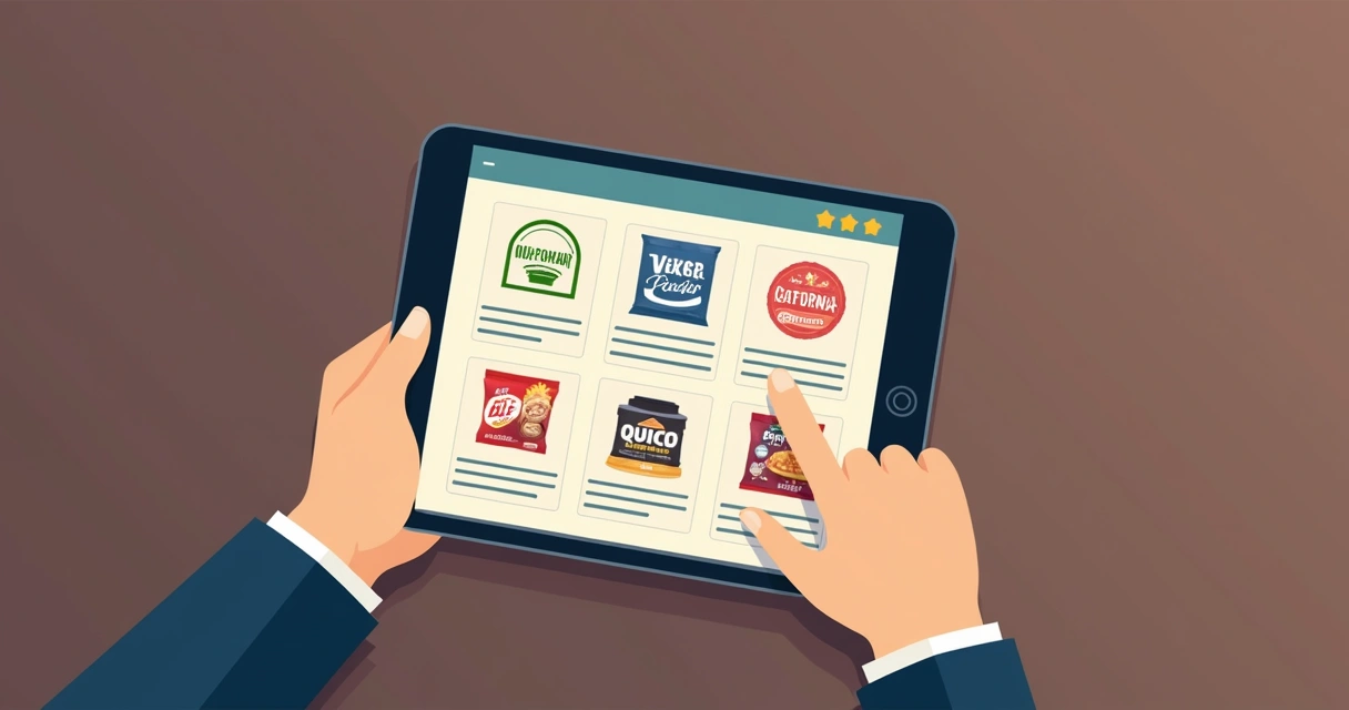 Cardápios de várias marcas em tela digital de aplicativo de delivery 