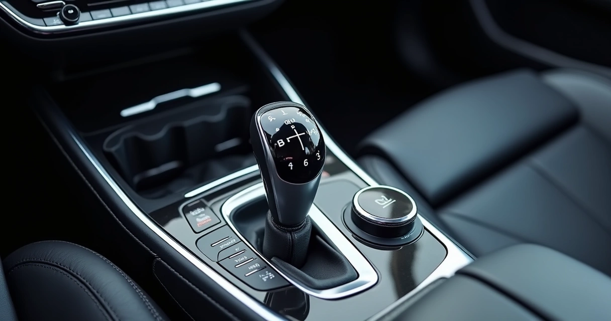 Alavanca de câmbio automatizado de um carro moderno