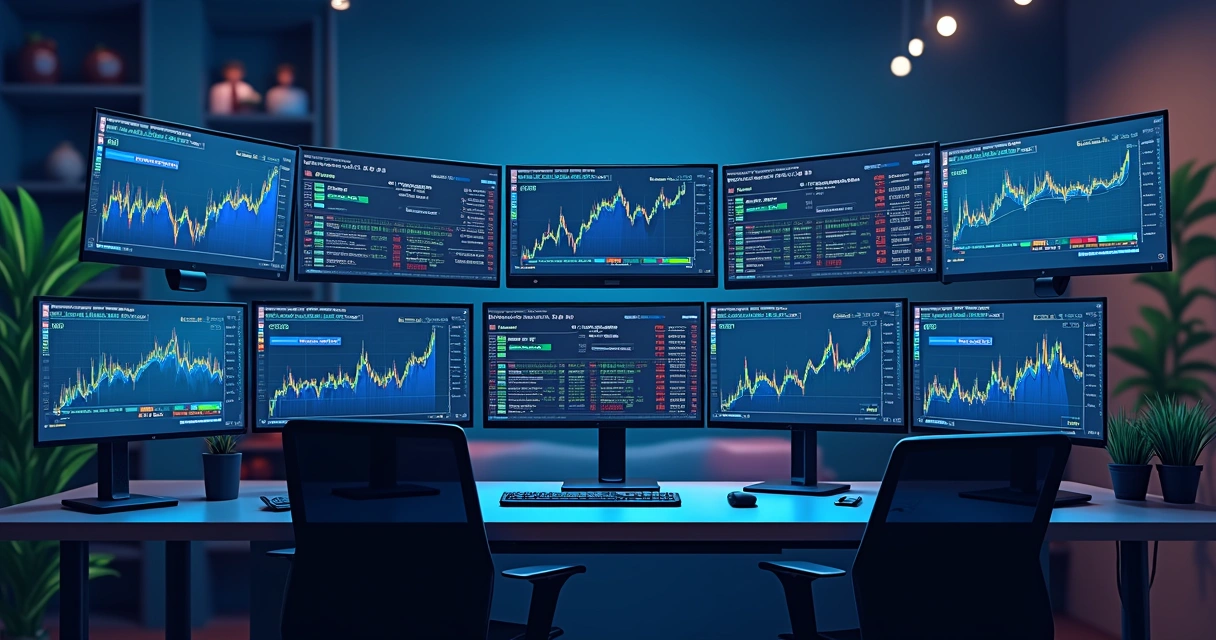 Unified trading dashboard showing FX, interest rates, commodity charts, and risk metrics 