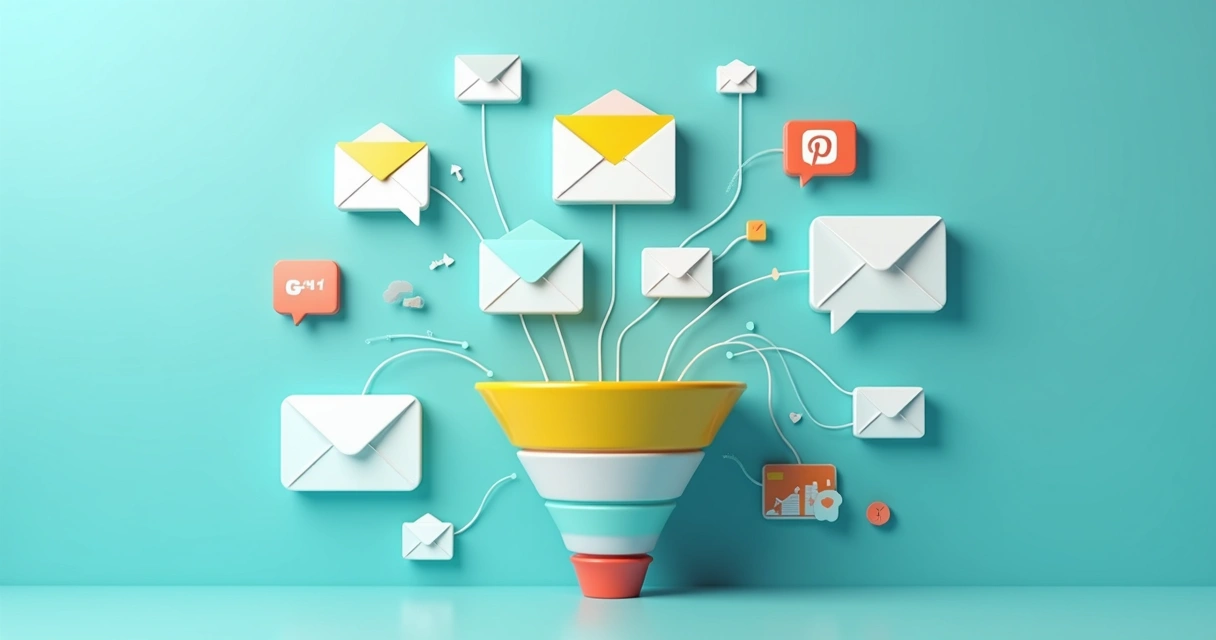 Sequência automatizada de mensagens ao redor de funil de vendas digital 