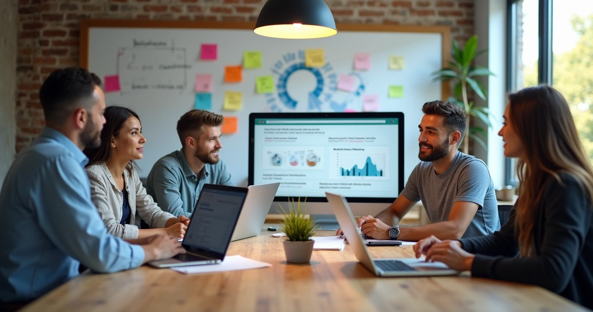 Equipe trabalhando em campanha digital para loja virtual 