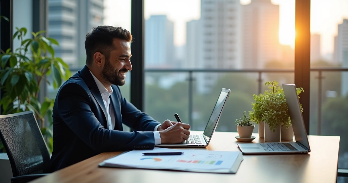 Profissional planejando estratégias de marketing digital em Petrópolis 