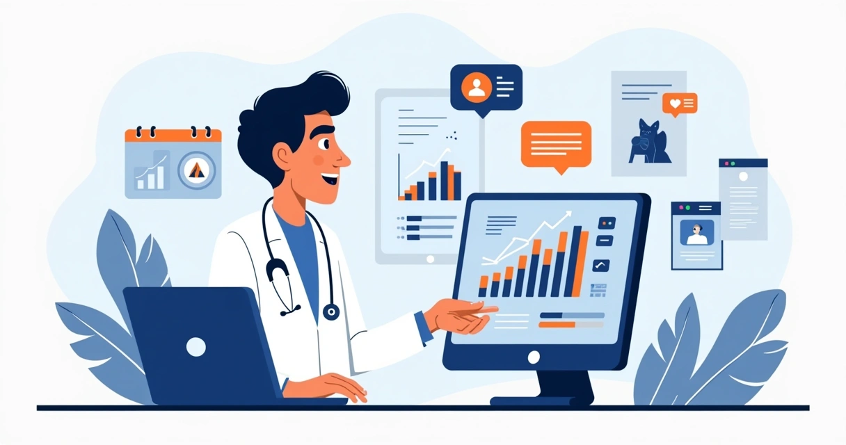 Representação de campanhas digitais para clínica veterinária. 