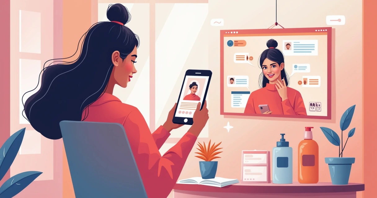 Parceiro influenciador criando conteúdo para marca no smartphone 