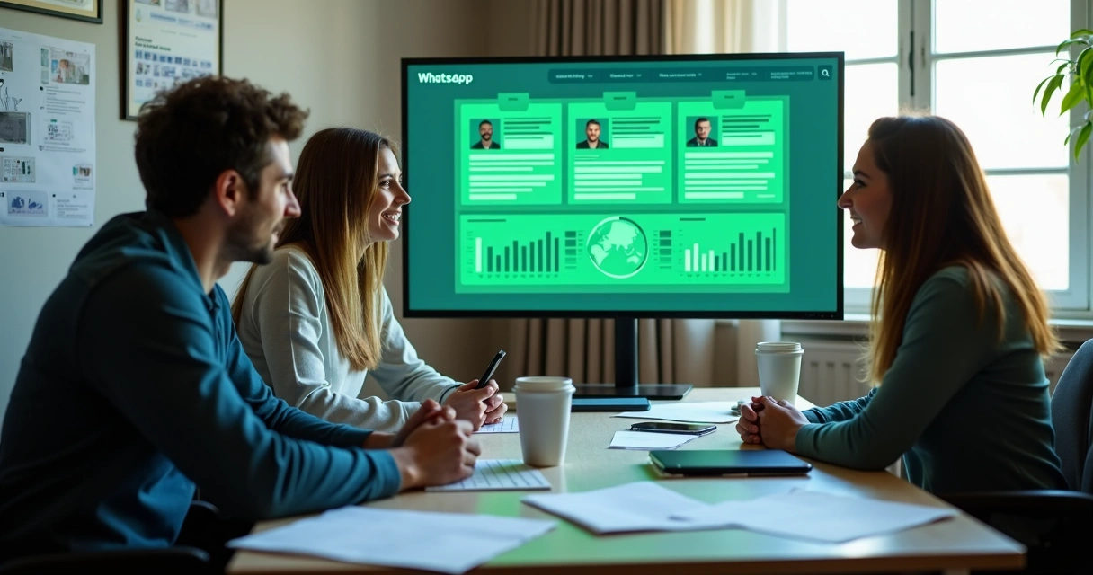 Equipe de marketing analisando campanhas no WhatsApp