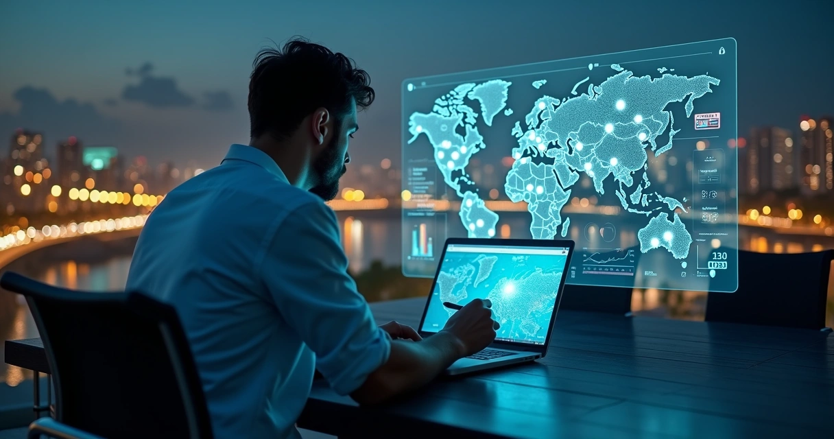 Dentista em Florianópolis olhando mapa digital de marketing com foco em crescimento de pacientes 
