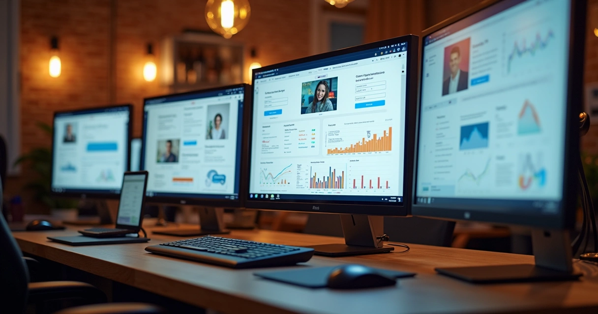 Campanha digital adaptada a diferentes públicos em telas de computador 