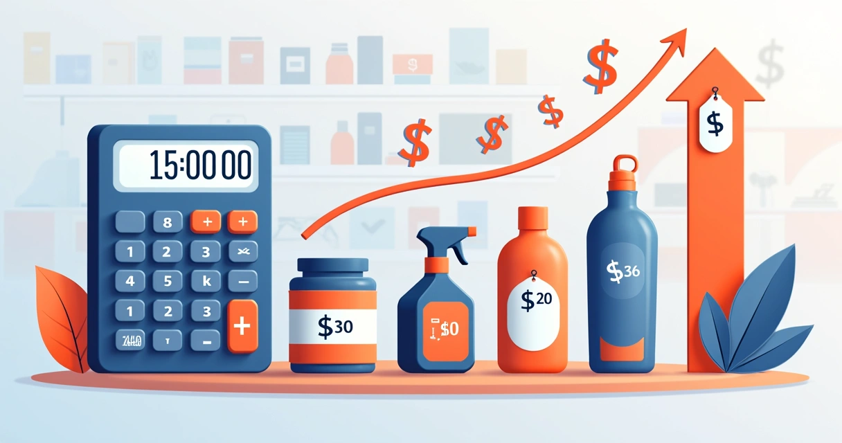 Exemplo visual de cálculo de markup para produtos de uma distribuidora