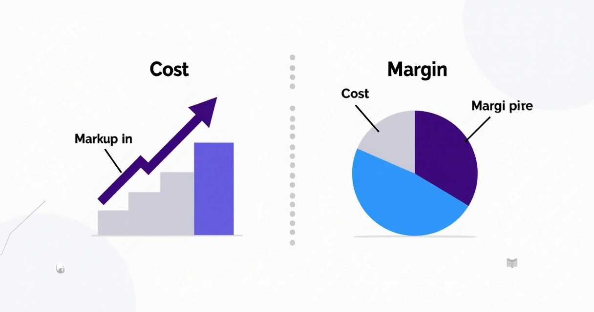 Diferença visual entre markup e margem em canais de vendas 