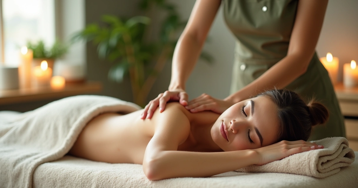 Massotherapist aplica técnica holística em cliente relaxado 