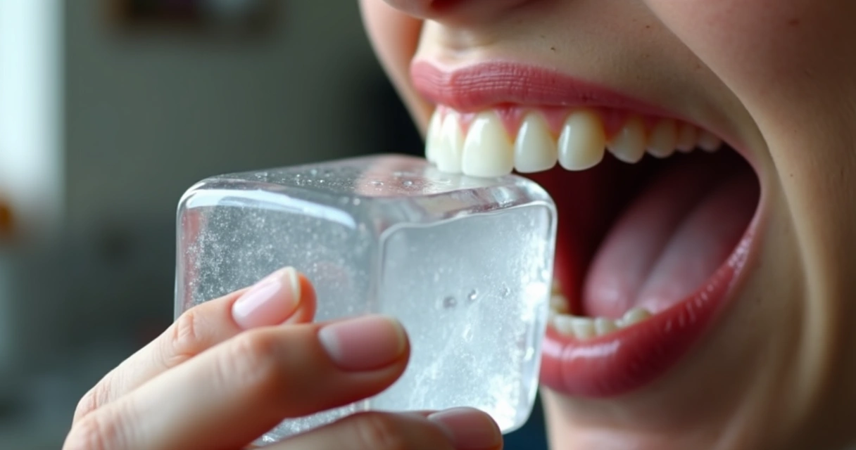 Pessoas mastigando gelo pode causar danos aos dentes 