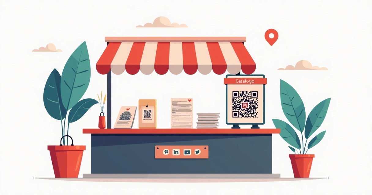 Materiais com QR code para catálogo 