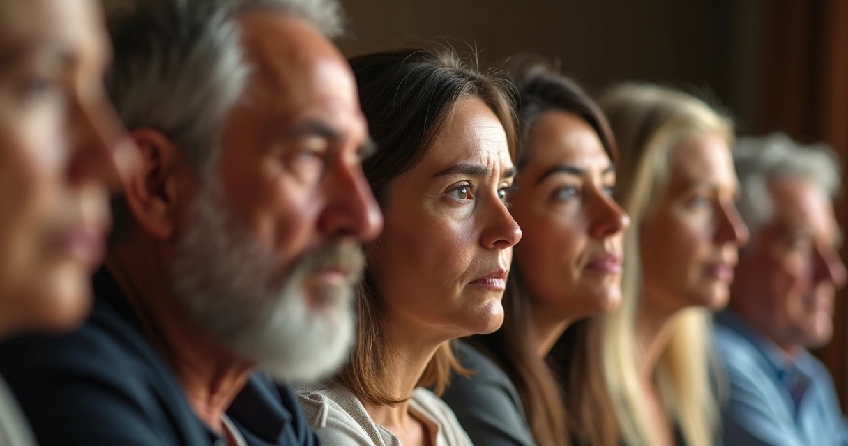 Varios rostros mostrando diferentes emociones sutiles 