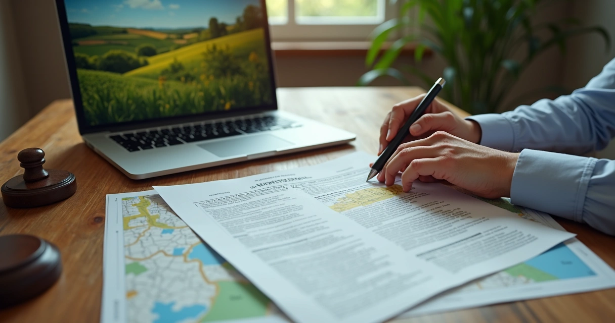 Pessoa analisando matrícula de imóvel rural