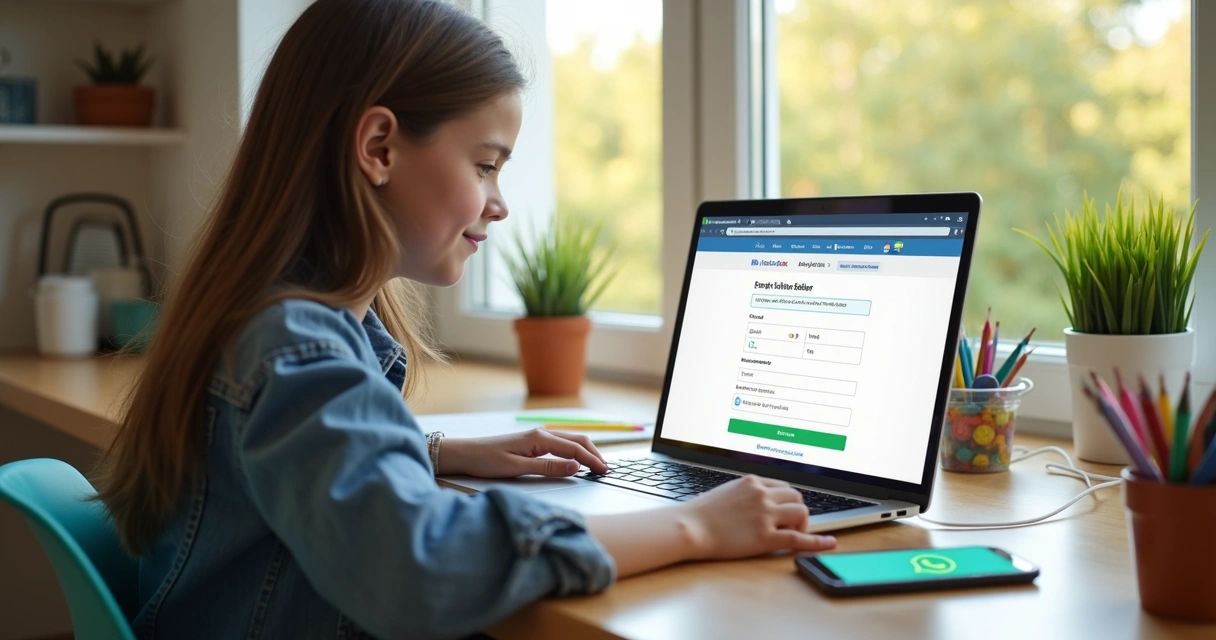 Pessoa usando notebook em casa para matricular-se em curso pelo site de uma escola