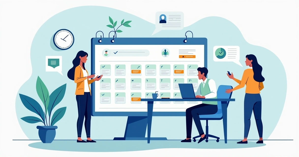Matriz de capacitación con calendario y equipo de RR. HH. 