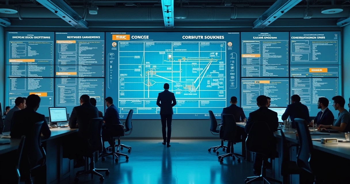 Painel digital com matriz de interfaces em projeto industrial 