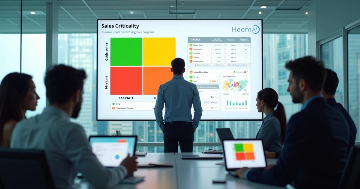 Quadro com níveis de prioridade de leads e equipe comercial 