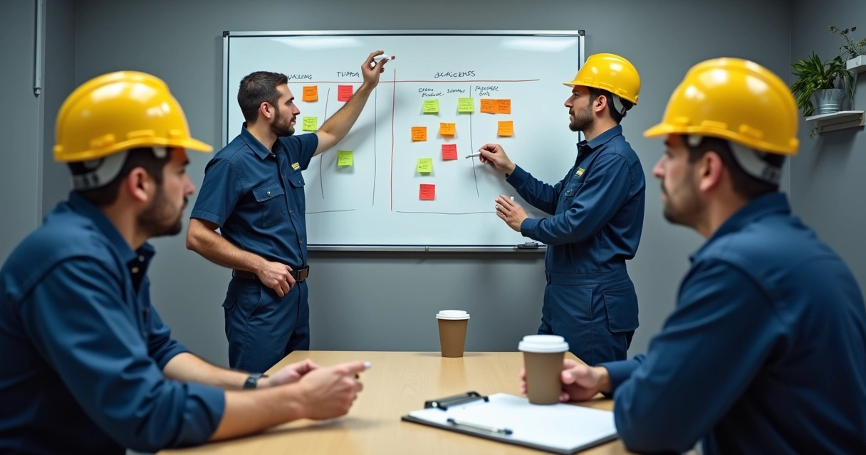 Quadro de matriz de riscos simples em reunião 