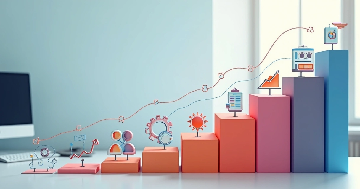 Gráfico de barras representando evolução da maturidade digital em empresas 