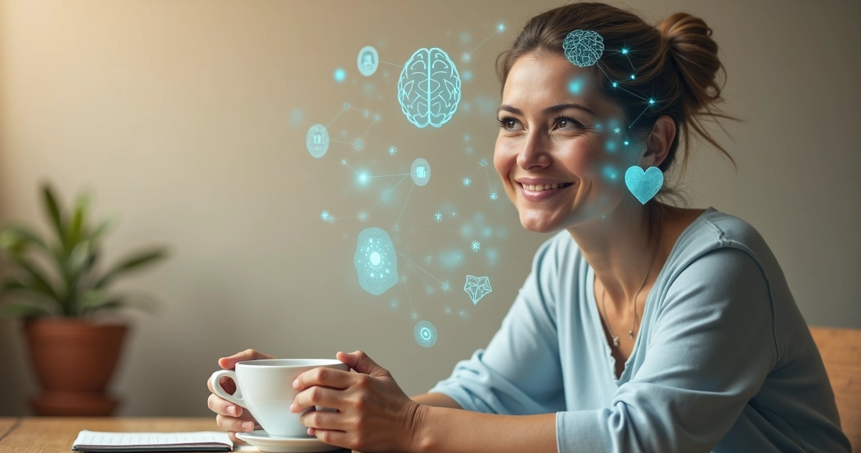 Comparação visual entre maturidade e inteligência emocional em duas metades do rosto de uma mesma pessoa 