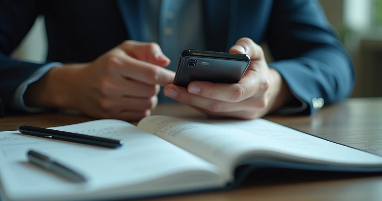 Pessoa desmotivada olhando smartphone com poucas notificações 