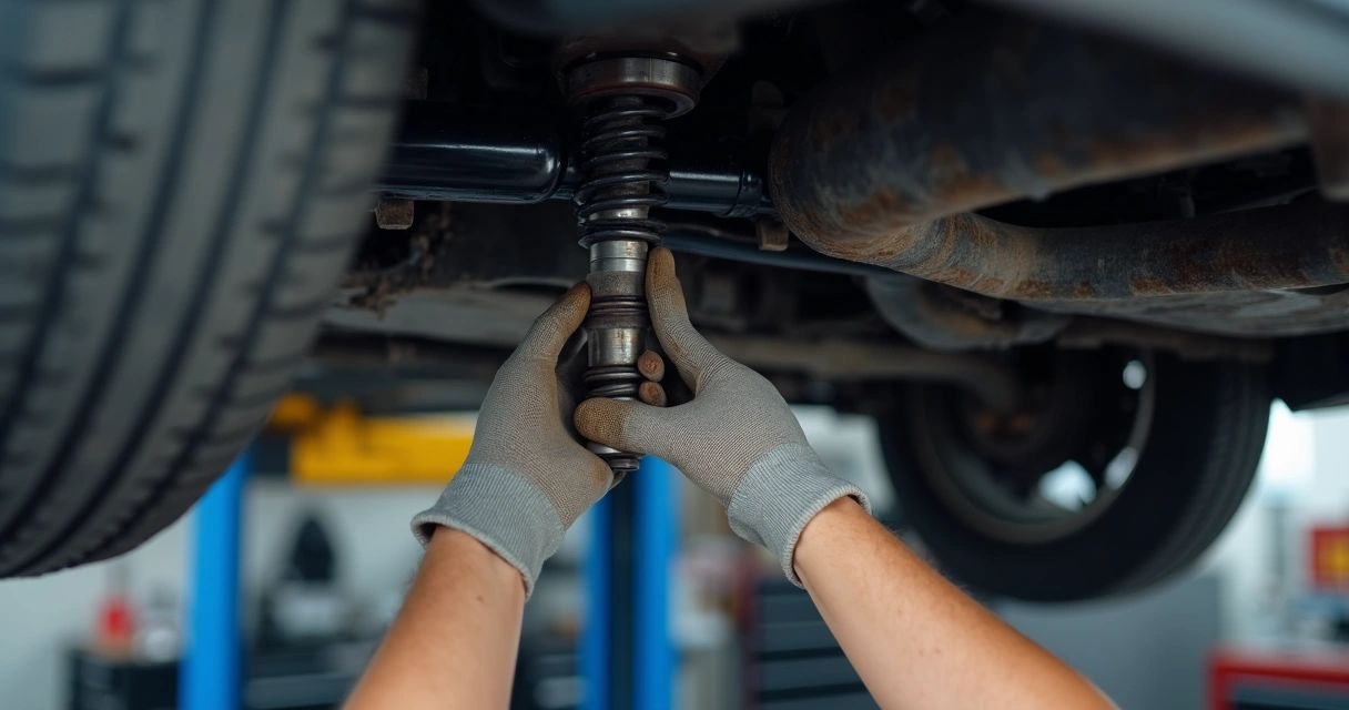 Mecânico trocando a junta homocinética de carro 