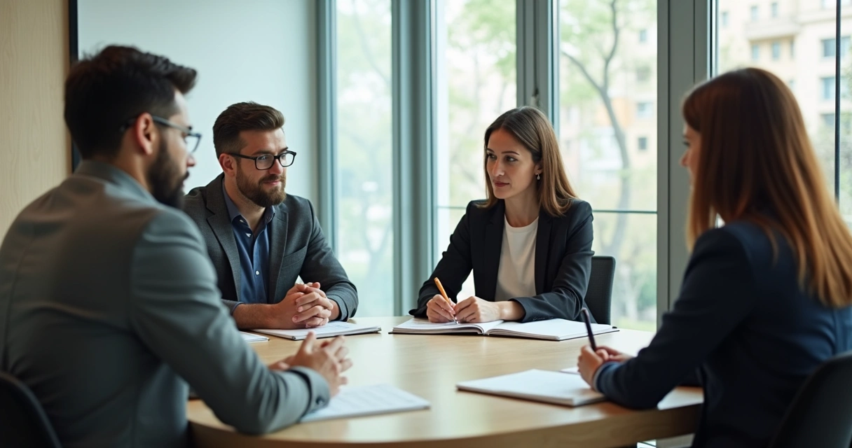 Líder mediando conversa entre profissionais de culturas diferentes