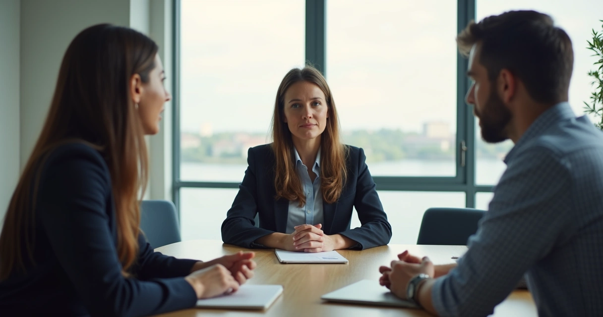 Mediador conduz sessão ética para resolução de conflito em empresa 