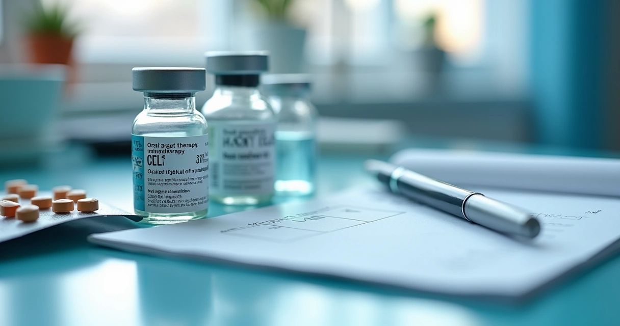 Frascos de medicamentos modernos e comprimidos de LLC