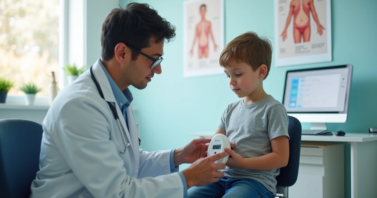 Médico comparando volume testicular com orquidômetro 